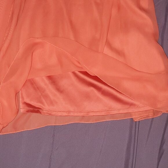 FREE PEOPLE Dancing in the moonlight Beaded dress sz 4 Papaya Coral Chiffon NWOT - Picture 7 of 14